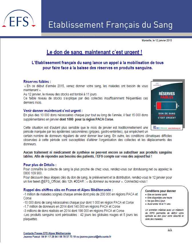 Avis don du sang